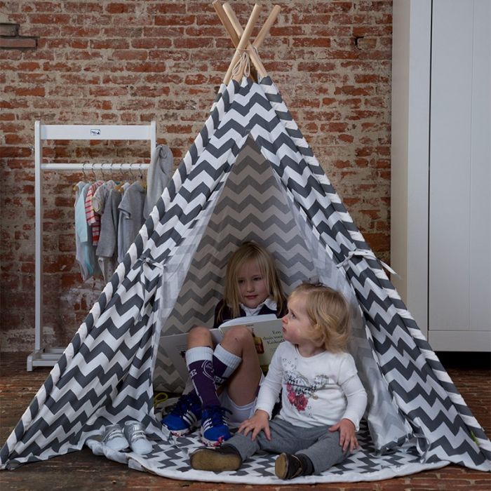 Cort de indieni pentru copii Grey ZigZag - Childhome [3]