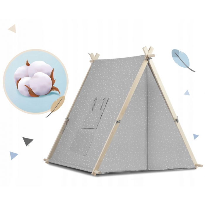 Cort de joaca pentru copii cu lampa si 2 pernite Nukido 107 x 116 x 110 cm - Gri [3]