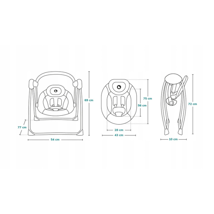 Fotoliu balansoar, Lionelo, Otto Cozy, cu melodii, cu 5 viteze de balansare, cu temporizator, 57x55 cm, Roz [12]