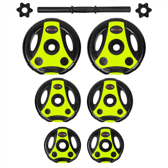 Gantera ciment inSPORTline 3-18 kg Negru/Verde [3]