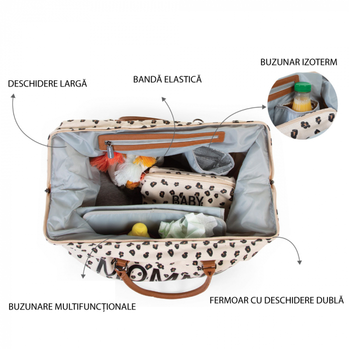 Geanta de infasat Childhome Mommy Bag Leopard [5]