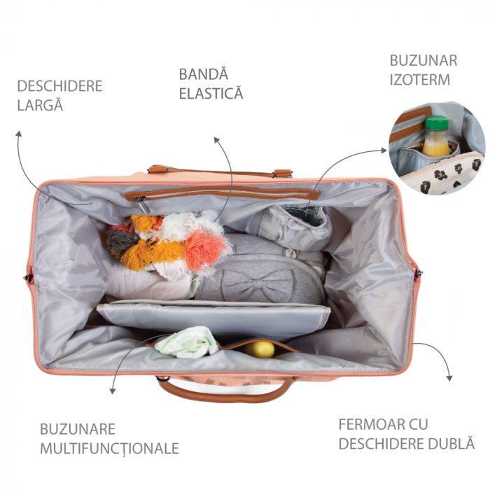 Geanta de infasat Childhome Mommy Bag Roz [4]