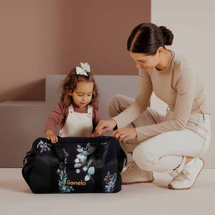 Geanta pentru mamici, Lionelo, Ida, Golden Moments, Editie limitata, cu multiple compartimente, Negru [3]