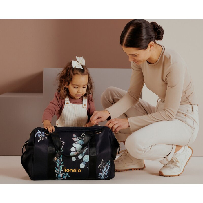Geanta pentru mamici, Lionelo, Ida, Golden Moments, Editie limitata, cu multiple compartimente, Negru [13]