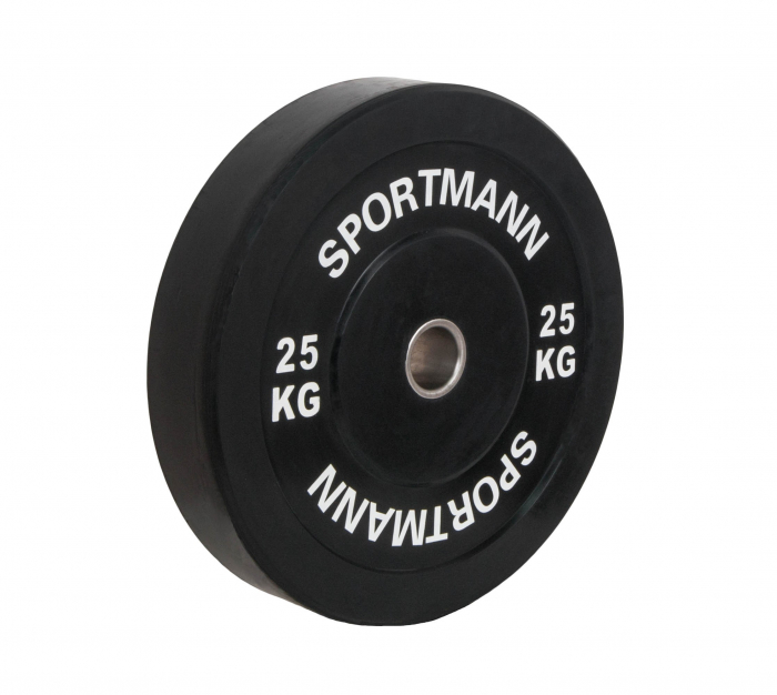 Greutate Bumper Plate SPORTMANN - 25 kg / 51 mm - Negru [2]