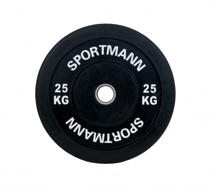 Greutate Bumper Plate SPORTMANN - 25 kg / 51 mm - Negru [1]