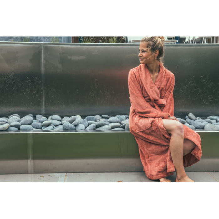 Halat de Baie Frotir din Bambus pentru Adulti M Apricot Blush [3]