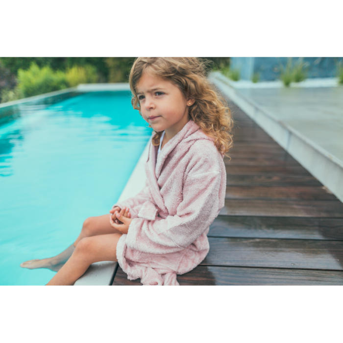 Halat de Baie Frotir din Bambus pentru Copii 8-10 ani Misty Rose [2]