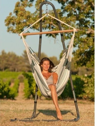 Hamac scaun La Siesta Paloma Large 1 - 2 persoane Gri - Verde [10]