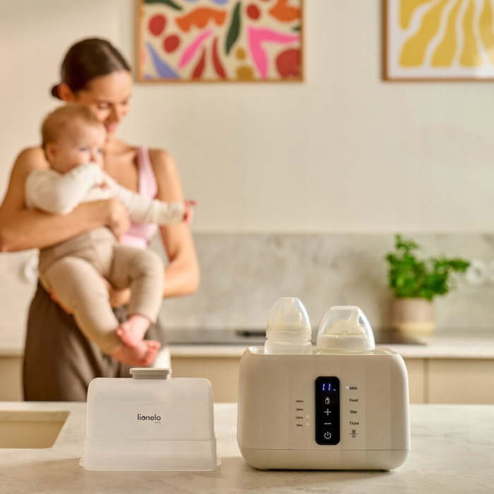 Incalzitor biberoane, Lionelo, ThermUp Duo, 6 moduri de operare pentru 2 biberoane simultan, fara BPA, Alb [12]