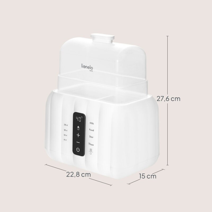 Incalzitor biberoane, Lionelo, ThermUp Duo, 6 moduri de operare pentru 2 biberoane simultan, fara BPA, Alb [11]