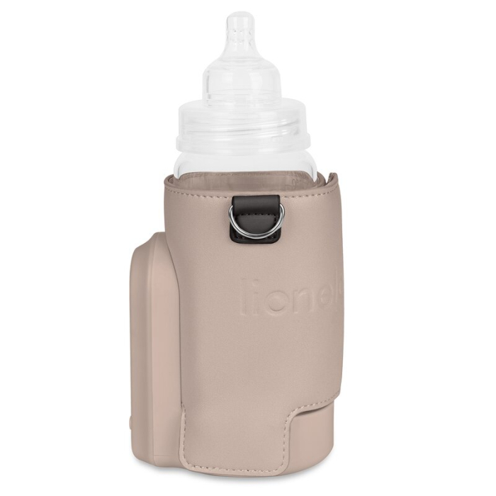 Incalzitor biberoane, Lionelo, ThermUp Go Evo, Portabil, Cu 5 niveluri de incalzire, Cu buton Safety Control, Mentinere caldura pana la 9h, Incarcare USB, Bej inchis [4]