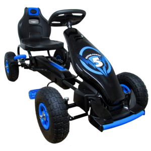 Kart cu pedale Gokart, 4-10 ani, roti gonflabile, G8 R-Sport - Albastru [2]