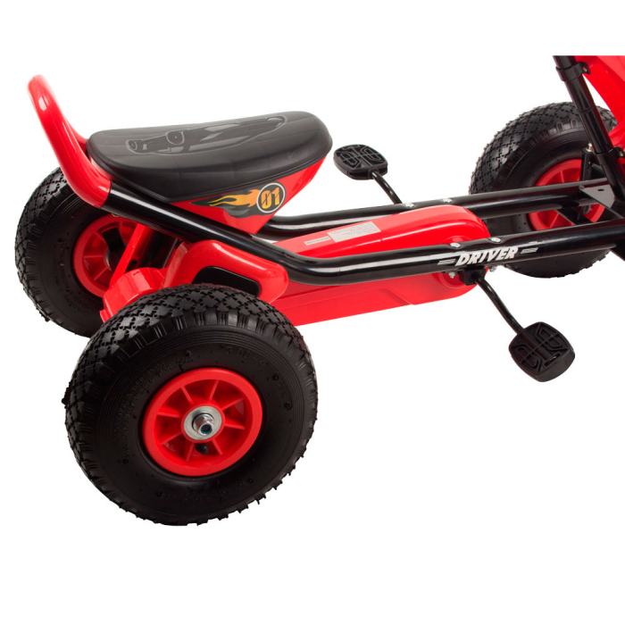 Kart cu pedale si roti gonflabile Driver Kidscare Rosu [5]