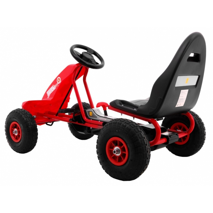 Kart cu pedale si roti gonflabile, varsta 3 ani+, 114x59x63 cm, Gokart CHAMPION - Rosu [6]
