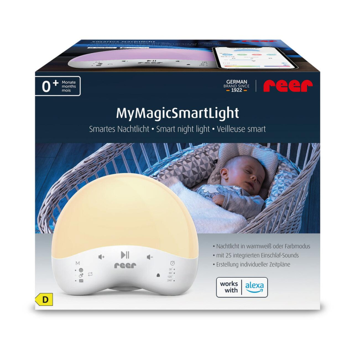 Lampa de veghe inteligenta cu 25 de sunete, multicolora, comunicare prin Wi-Fi cu smartphone, temporizator, Reer MyMagic SmartLight 52470 [2]