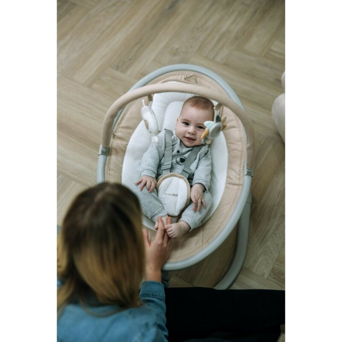 Leagan balansoar, FreeOn, Elite, cu 12 melodii, 5 viteze de balansare si 3 pozitii de reglare a spatarului, Beige [16]