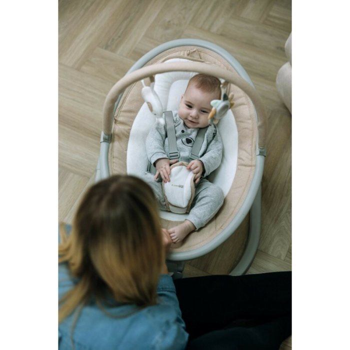 Leagan balansoar, FreeOn, Elite, cu 12 melodii, 5 viteze de balansare si 3 pozitii de reglare a spatarului, Beige [13]