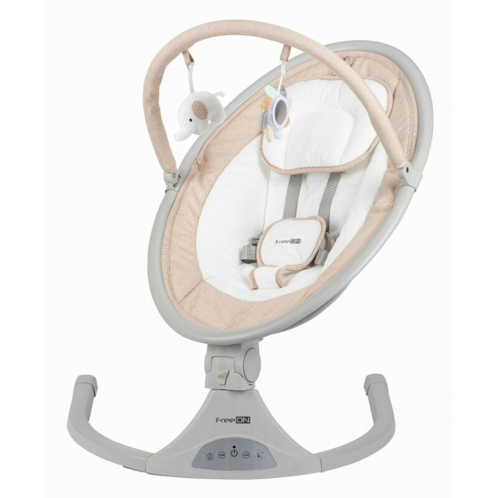 Leagan balansoar, FreeOn, Elite, cu 12 melodii, 5 viteze de balansare si 3 pozitii de reglare a spatarului, Beige [3]