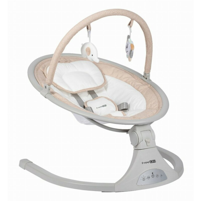 Leagan balansoar, FreeOn, Elite, cu 12 melodii, 5 viteze de balansare si 3 pozitii de reglare a spatarului, Beige [7]