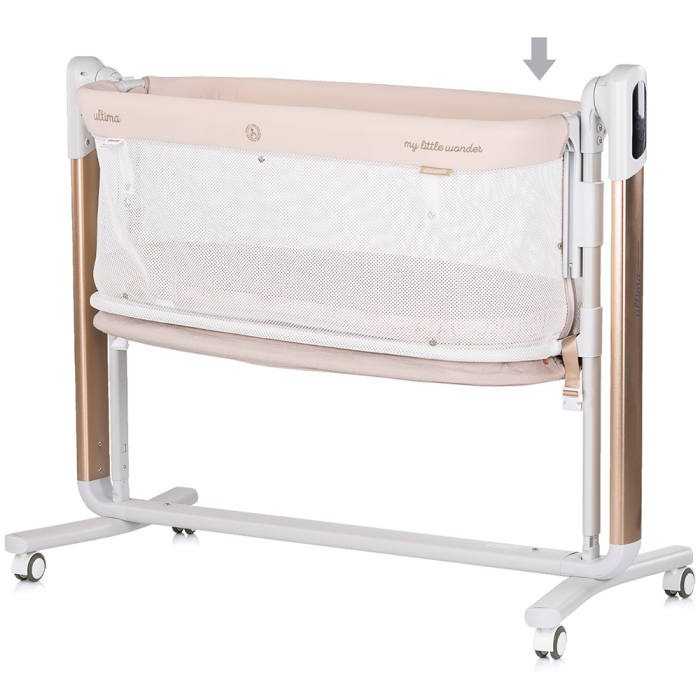 Leagan electric si patut pentru copii Chipolino Ultima cu laterala culisanta beige [5]