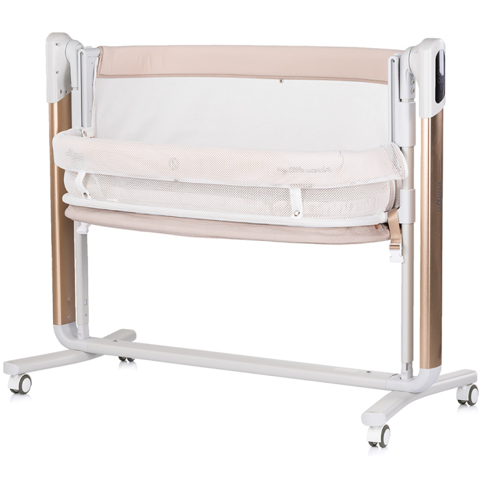 Leagan electric si patut pentru copii Chipolino Ultima cu laterala culisanta beige [3]