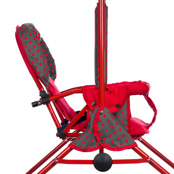 Leagan pentru copii, AppeKids, cu spatar reglabil si bara detasabila, Red Mini [3]