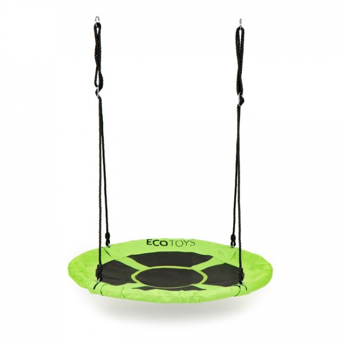 Leagan pentru copii rotund, tip cuib de barza, suspendat, 100 cm, Ecotoys MIR6001 - Verde [2]
