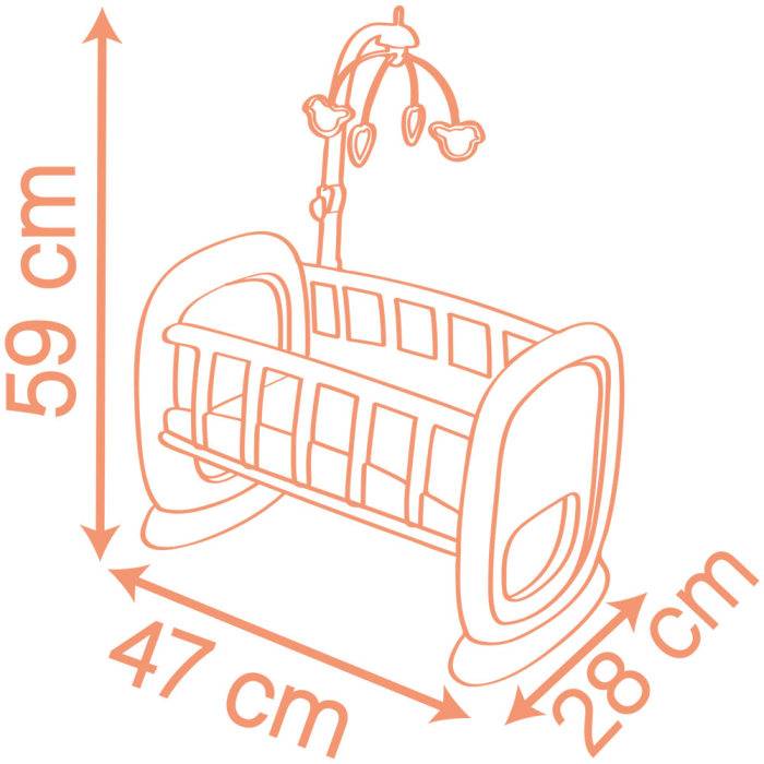 Leagan pentru papusa Smoby Baby Nurse Baby's Cot cu carusel [2]