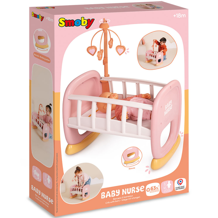 Leagan pentru papusa Smoby Baby Nurse Baby's Cot cu carusel [6]