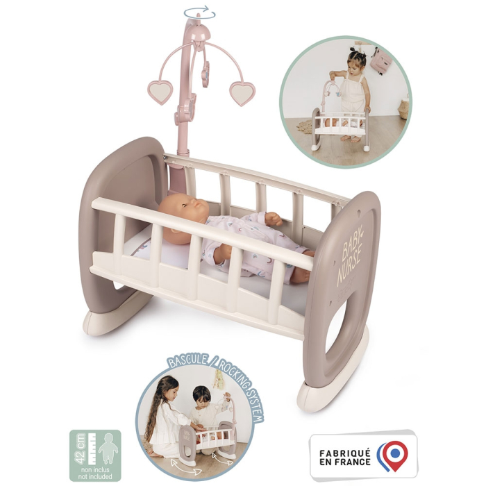 Leagan pentru papusa Smoby Baby Nurse maro cu carusel [2]