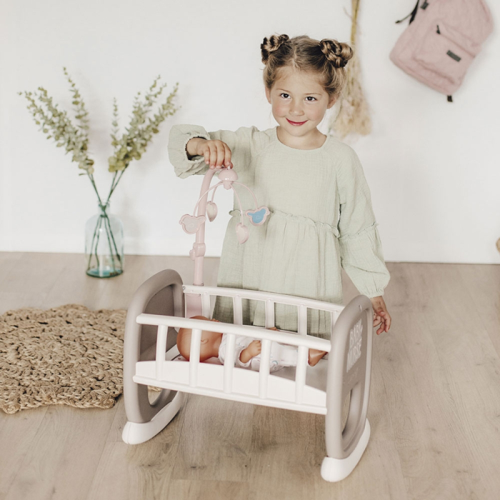 Leagan pentru papusa Smoby Baby Nurse maro cu carusel [7]