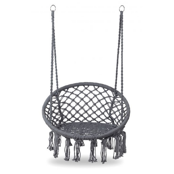 Leagan suspendat pentru interior/exterior, cu spatar, cuib de barza, gri, GW-076 [5]