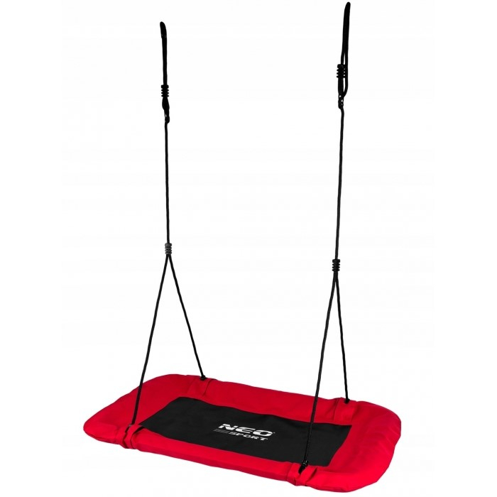 Leagan tip cuib pentru copii, dreptunghiular XXL, 110 x 70 cm, 150 kg, Neo-Sport 1011, Rosu [1]