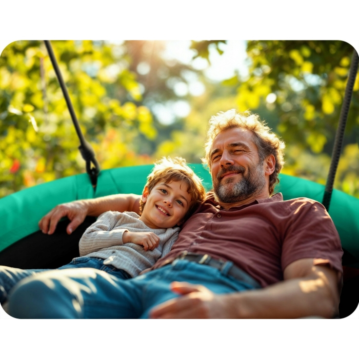 Leagan tip cuib pentru copii XXL, 100 cm, 150 kg, Neo-Sport 1081, Verde [3]