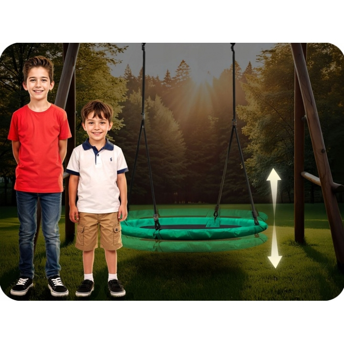 Leagan tip cuib pentru copii XXL, 100 cm, 150 kg, Neo-Sport 1081, Verde [6]