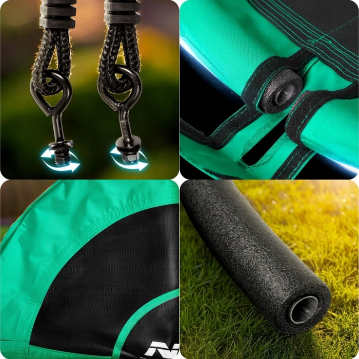 Leagan tip cuib pentru copii XXL, 100 cm, 150 kg, Neo-Sport 1081, Verde [5]