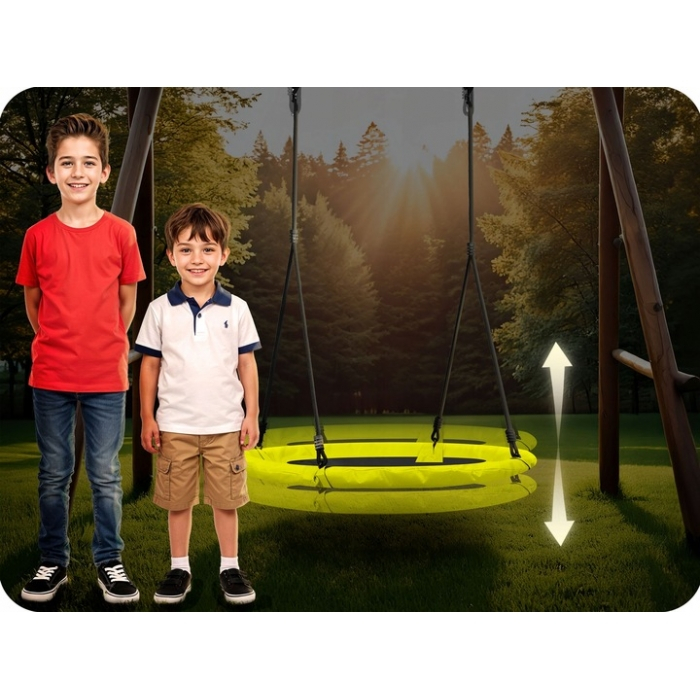 Leagan tip cuib pentru copii XXL, 100 cm, 150 kg, Neo-Sport 1083, Galben [6]