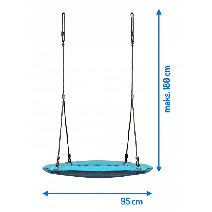 Leagan tip cuib pentru copii XXL, 95 cm, 150 kg, Neo-Sport 1002, Turcoaz [3]