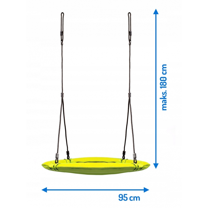 Leagan tip cuib pentru copii XXL, 95 cm, 150 kg, Neo-Sport 1003, Galben [3]