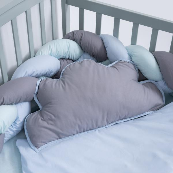Lenjerie MyKids 6 piese Gray-Blue fara baldachin 120x60 cm [3]