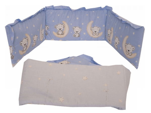 Lenjerie MyKids Bear On Moon Blue M2 4+1 Piese 120x60 [4]