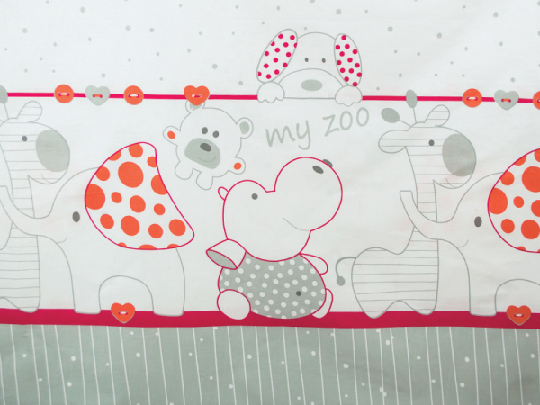 Lenjerie MyKids My Zoo Rosu 4+1 Piese 120x60 cm [2]