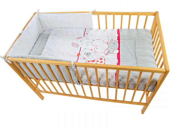 Lenjerie MyKids My Zoo Rosu 4+1 Piese 120x60 cm [6]