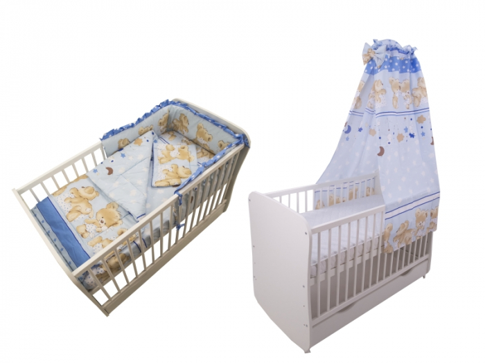 Lenjerie MyKids Teddy Hug Blue M1 5 Piese 120x60 cm [1]