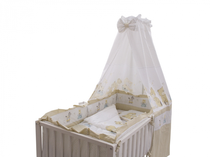 Lenjerie MyKids Teddy Play Bej 5+1 Piese M2 120x60 cm [3]