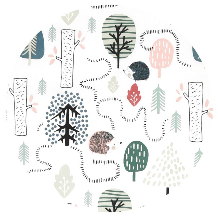 Lenjerie pat junior cu 4 piese, Qmini, din bumbac, 160 x 100 cm, Hedgehog [5]