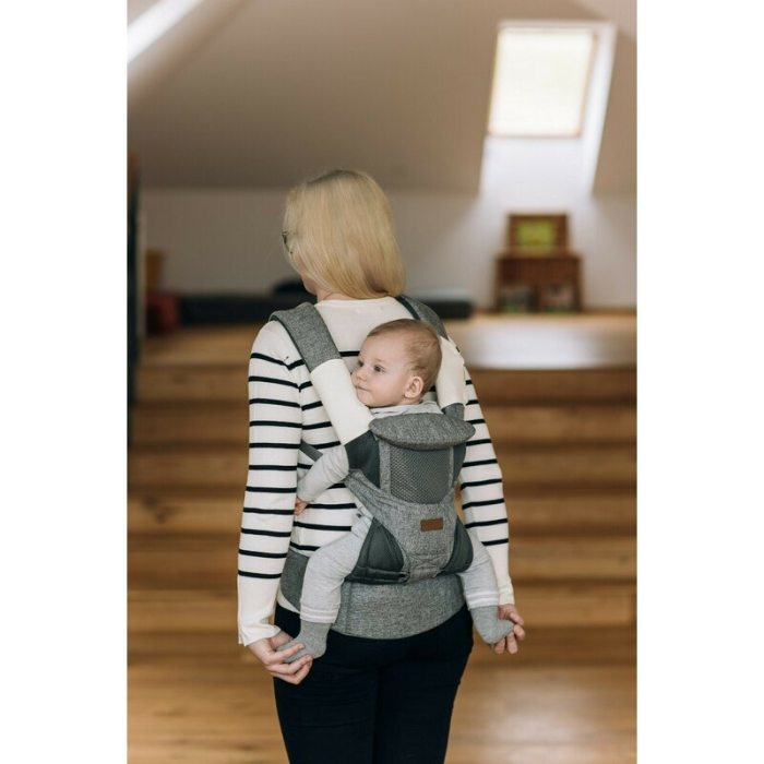 Marsupiu bebe, FreeON, Carry Me, 3 in 1, De la 4 luni pana la 15 kg, Tesatura din plasa 3D, Confortabil si sigur pentru bebe, Gri [7]