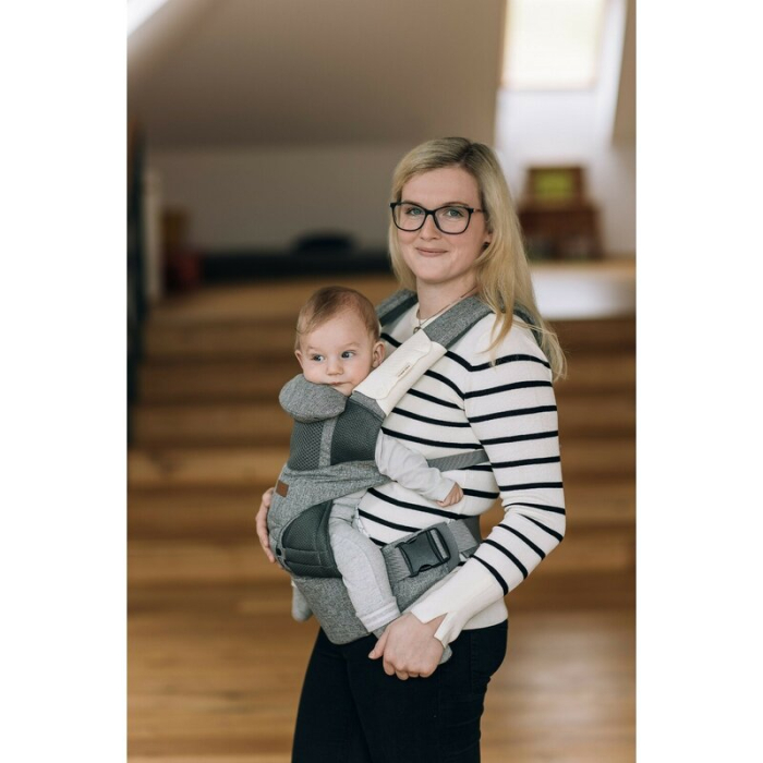 Marsupiu bebe, FreeON, Carry Me, 3 in 1, De la 4 luni pana la 15 kg, Tesatura din plasa 3D, Confortabil si sigur pentru bebe, Gri [2]