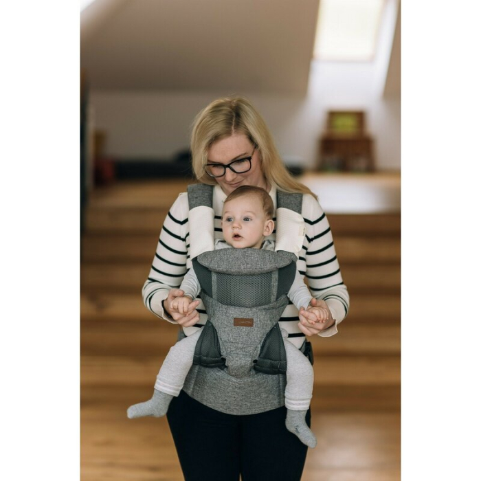 Marsupiu bebe, FreeON, Carry Me, 3 in 1, De la 4 luni pana la 15 kg, Tesatura din plasa 3D, Confortabil si sigur pentru bebe, Gri [5]